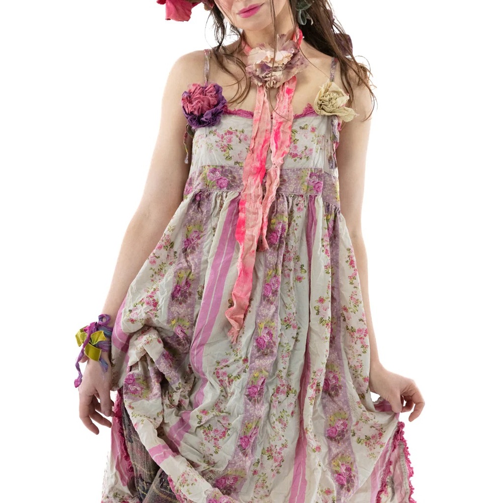 NWTS Magnolia Pearl Cotton Floral Amigas Midi Dress One Size Fits All